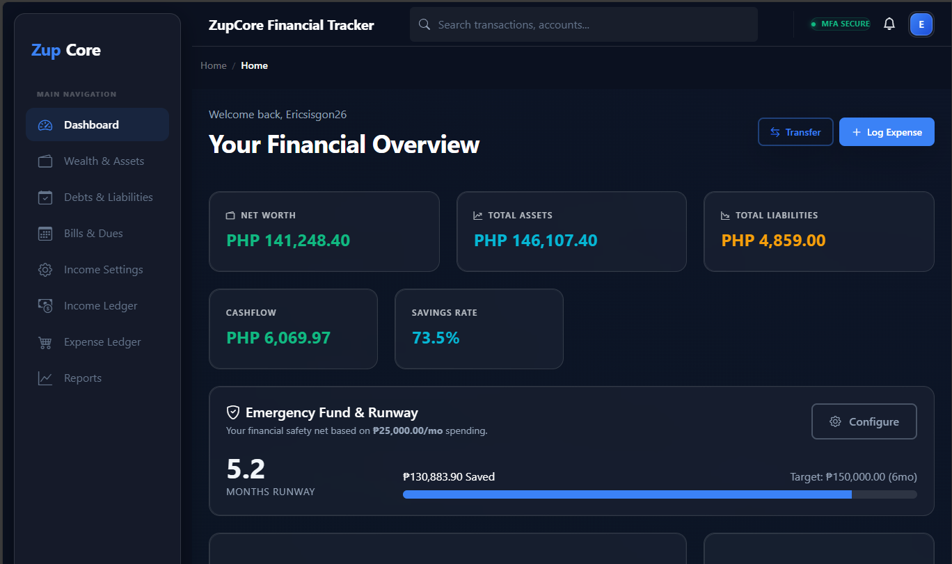 Wealth Tracking Mockup
